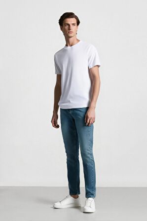 DeFacto Pedro Slim Fit Dar Kalıp Normal Bel Dar Paça Jean Pantolon E3366AX25SPNM29