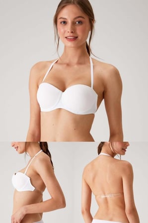 Beyaz 6027 Pisa Push-up Straplez Multi Function Sütyen