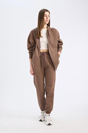 DeFacto Standart Fit Kalın Jogger Eşofman Altı Bel Paça Lastikli Basic Düz Uzun Boy S7370AZ25SPBN334