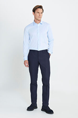 Slim Fit Dar Kesim Beli Gizli Lastikli Yan Cep Klasik Esnek Pantolon