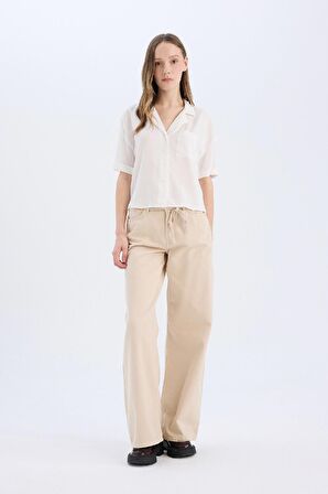 DeFacto Coool Gabardin Pantolon Wide Leg Yüksek Bel Geniş Bol Paça E1794AX25SPER222
