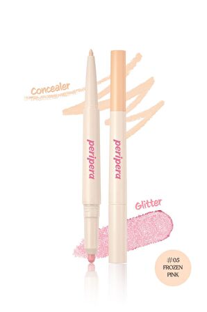 Çift Taraflı Kapatıcı ve Işıltılı Kalem Far Peripera Sugar Twinkle Duo Eye Stick (05 Frozen Pink)