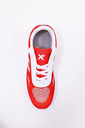 Dijital Baskılı Unisex Kırmızı Sneaker - Beyaz Desenli Günlük Ayakkabı