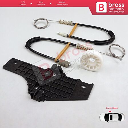 Peugeot 307 3A/C 3E 3H 2001-2008 4/5 Kapı 9634456880 İçin Ön Sağ Kapı Cam Kriko Tamir Seti