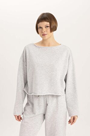 DeFacto Bisiklet Yaka Uzun Kollu Casual Pijama Üstü-Fall in Love B1279AX23WNGR93