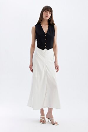 DeFacto Regular Fit V Yaka Düğmeli Blazer Yelek C1565AX24AUBK81