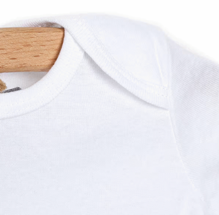 HelloBaby Unisex Beyaz Body Ribana Kumaş Çıtçıtlı Zıbın Zarf Yaka Kısa Kol Beyaz