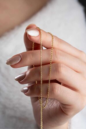 14 Ayar Altın Klasik Hayalet Zincir Kolye 1 mm