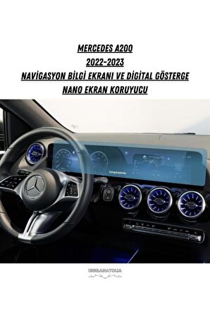 Mercedes A200 2021-2023  Navigasyon Bilgi Ekranı Ve Dijital Gösterge Nano Ekran Koruyucu