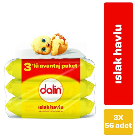 Dalin Klasik Bebek Islak Mendil 3x56 Adet