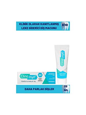 Clinomyn Fresh Temizleme Parlatma Jel Diş Macunu 75 ml x 10 Adet