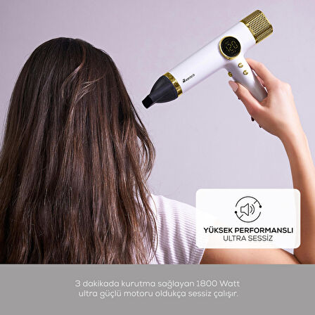 Karaca Hypersonic Saç Kurutma Makinesi D6 Water ION Beyaz Gold
