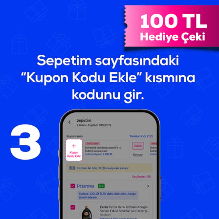 9-16 Kasım'de Geçerli 100 TL Hediye Çeki 