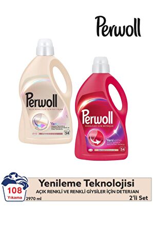 Hassas Bakım Sıvı Çamaşır Deterjanı Beyazlar 2.97 L Yenileme Renkli 2.97 L 2'li Set