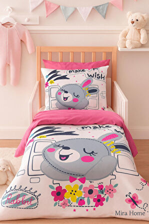 Dijital Baskılı 3d Pamuklu Yenidoğan Bebek Nevresim Takımı Wish Rabbit