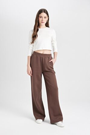 DeFacto Coool Wide Leg Geniş Bol Paça Eşofman Altı Beli Lastikli Bağcıklı Cepli Basic Düz B3345AX24WNBN540