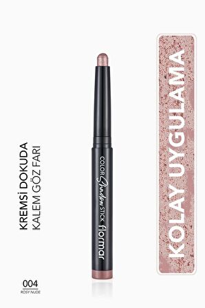 Flormar Suya Dayanıklı Işıltılı Kalem Far -color Shadow Stick -004 Rosy Nude-8682536039444
