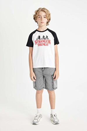 DeFacto Erkek Çocuk Stranger Things Bisiklet Yaka Kısa Kollu Tişört C0520A824SMWT32