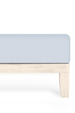 Calmera Home Çift Kişilik %100 Pamuk Penye Lastikli Çarşaf - Battal King Size - 180 x 200 cm Açık Mavi