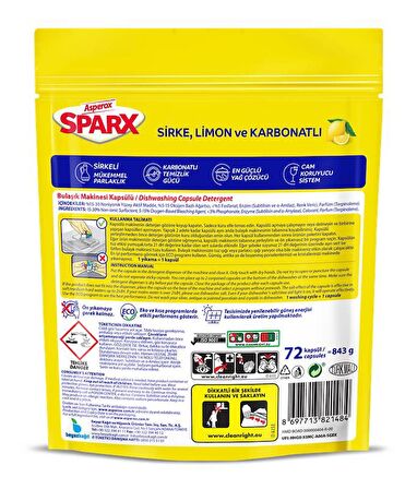 Asperox Sparx Diamond Bulaşık Makinesi Tableti 72'li