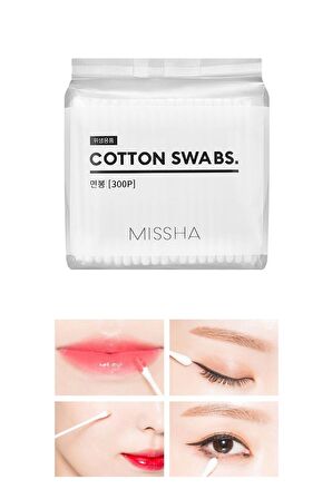 Çift Taraflı Makyaj Pamuğu Cotton Swabs (300Adet)