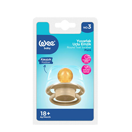 Wee Baby Pure Kauçuk Uçlu Emzik No:3 - Yeşil