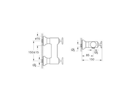 VitrA Origin Classic A4289425 Duş Bataryası, Fırçalı Altın