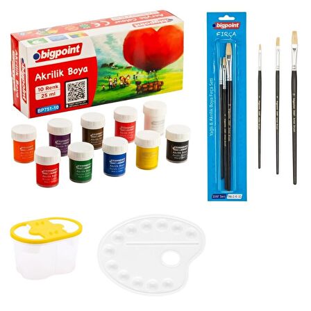 Bigpoint Akrilik Boya 10 Renk x 25 ml İlk Okul Başlangıç Seti