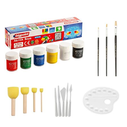 Bigpoint Akrilik Boya Başlangıç Seti 6 Renk x 25 ml