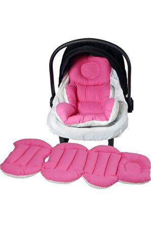 Babynest Puset Içi Set Araba Minderi Emzirme Örtüsü Ve Minderi Beşik Içi Nevresim Takımı 15 Li Set PEMBE