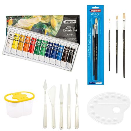 Bigpoint Akrilik Boya Seti 12ml Tüp x 12 Renk Orta Okul Başlangıç Seti