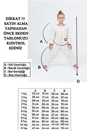 Kız Erkek Çocuk Kalın Elyaf Dolgulu Premium Kalite 2.5 Tog Desenli Uyku Tulumu