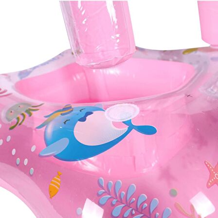 Baby Float, 0-3 Yaş, Pembe Renk, Gölgelikli Bebek Yüzme Simidi