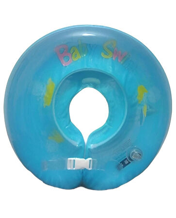  Baby Swim Deniz Havuz Emniyet Kilitli Bebek Yüzme Boyun Simidi Mavi