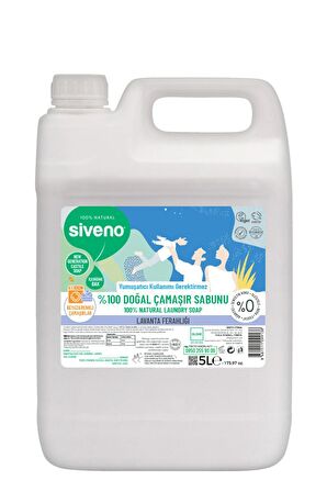 Siveno %100 Doğal Çamaşır Sabunu Bitkisel Deterjan Kendinden Yumuşatıcılı Konsantre Vegan 5000 ml