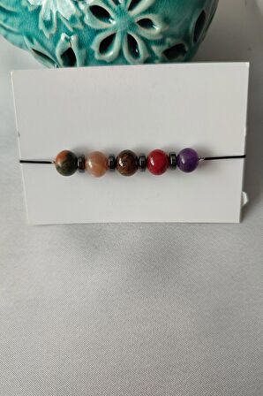 Sertifikalı Başak Burcu Doğaltaş Bileklik (yeşil Akik.amazonit.turmalin.pembe Kuvars.aventurin.,