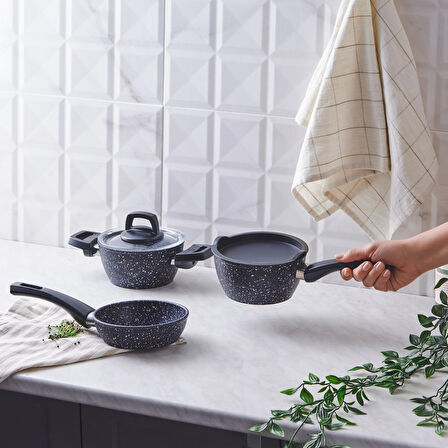 Karaca Bio Granit Blue Stone Mini 5 Parça Tencere Seti