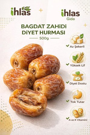 Bağdat Hurması Diyet Hurması Az Şekerli Yeni Mahsul 4x500gr Paket 2 kg