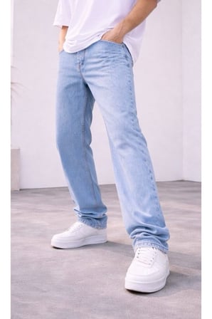 Erkek Baggy Fit Likralı Premium Kot Pantolon - Urban Bol Kalıp Jean