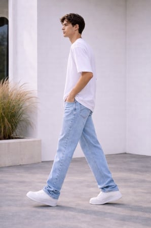 Erkek Baggy Fit Likralı Premium Kot Pantolon - Urban Bol Kalıp Jean