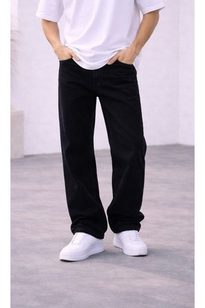 Erkek Baggy Fit Likralı Premium Kot Pantolon - Urban Bol Kalıp Jean