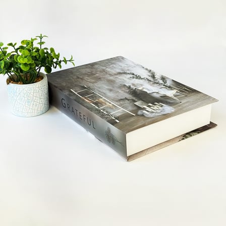 Kitap Görünümlü Dekoratif Kutu, İskandinav Tarzı Grateful Tasarım, Gizli Saklama Kutusu ve Ev Ofis Süsleme Ürünü