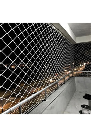 bahçefileleri110 2,50 X 20 Metre Çocuk Güvenlik Filesi Kalınlık 3 Mm Balkon Güvenlik Filesi Kedi Güvenlik Filesi File