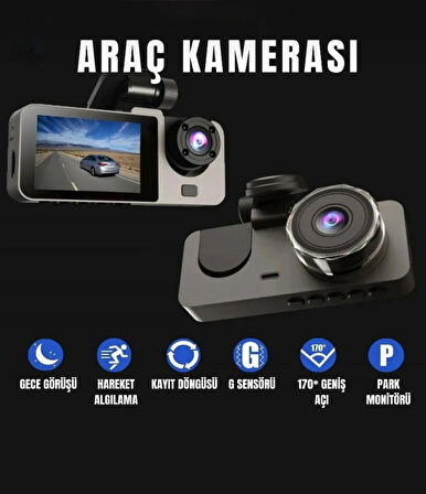  Üç Kameralı Wi‑Fi Araç İçi Kamera – GPS Takip & G-Sensor Özellikli Güvenlik Çözümü