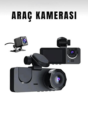  Üç Kameralı Wi‑Fi Araç İçi Kamera – GPS Takip & G-Sensor Özellikli Güvenlik Çözümü