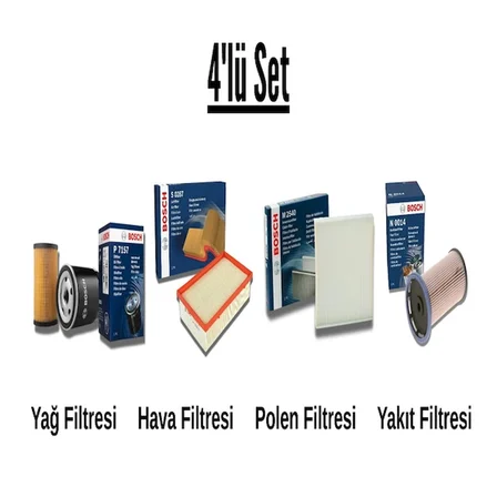 Bosch VW Polo 1.2 TDI Dizel 2010-2014 Hava Yağ Yakıt Karbonlu Polen Filtre Bakım Seti