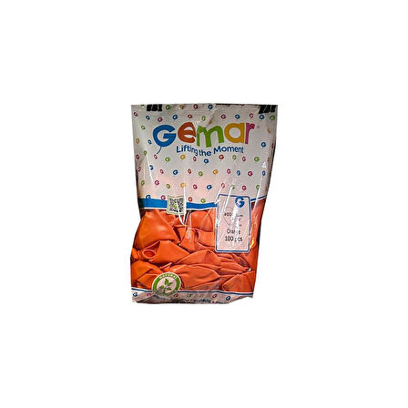 Gemar Doğum Günü Organizasyon Parti Balon - 33 Cm. - Turuncu Renk - 100 Adet 