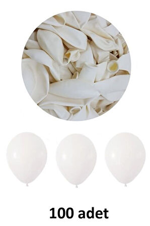 Gemar Parti Doğum Günü Organizasyon Balon - 33 Cm. - Beyaz - 100 Adet 