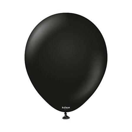 Gemar Parti Doğum Günü Organizasyon Balon - 28 Cm. - Ivory - Siyah - 100 Adet 
