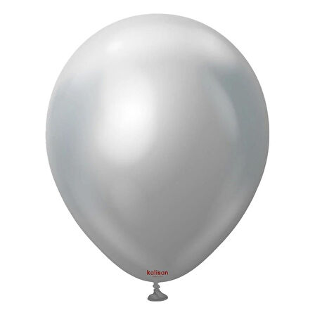 Gemar Parti Doğum Günü Organizasyon Balon - 28 Cm. - Ivory - Silver / Gümüş - 100 Adet 